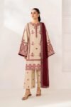 Xenia - 3pcs Dhanak Embroidered With Dhanak Emb Shawl - 3601