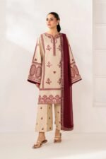 Xenia - 3pcs Dhanak Embroidered With Dhanak Emb Shawl - 3601