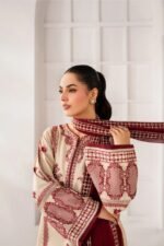 Xenia - 3pcs Dhanak Embroidered With Dhanak Emb Shawl - 3601 - Image 3