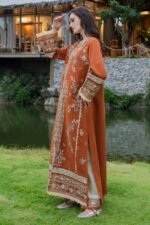 Batik - 3pcs Luxury Dhanak Embroidered With Emb Dhanak Shawl - 863 - Image 5