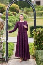 Farasha - 3pcs Dhanak Embroidered With Dhanak Emb Shawl - 3511 - Image 2