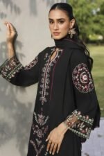 Edenrobe - 3pcs Dhanak Embroidered With Ready To Wear Dhanak Shawl - 839 - Image 4