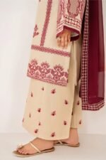 Xenia - 3pcs Dhanak Embroidered With Dhanak Emb Shawl - 3601 - Image 5
