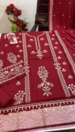 Aneela's - 3pcs Dhanak Embroidered With Dhanak Emb Shawl - 855 - Image 2