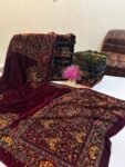 Velvet Printed Winter Shawl 2.5 Yards - Article# 01/Maroon
