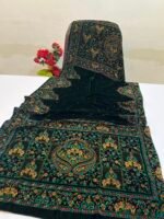 Velvet Printed Winter Shawl 2.5 Yards – Article# 01/Green - Image 2