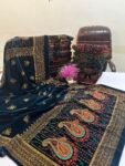 Velvet Printed Winter Shawl 2.5 Yards – Article# 09/Zinc