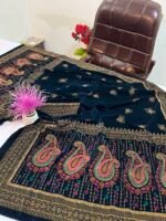 Velvet Printed Winter Shawl 2.5 Yards – Article# 09/Zinc - Image 4