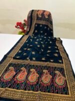 Velvet Printed Winter Shawl 2.5 Yards – Article# 09/Zinc - Image 2