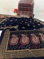 Velvet Printed Winter Shawl 2.5 Yards – Article# 09/Blue - Image 3