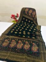 Velvet Printed Winter Shawl 2.5 Yards – Article# 09/Green - Image 2