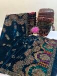 Velvet Printed Winter Shawl 2.5 Yards – Article# 08/Zinc