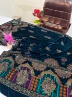 Velvet Printed Winter Shawl 2.5 Yards – Article# 08/Zinc - Image 4