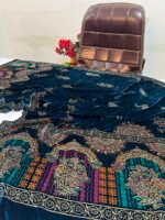 Velvet Printed Winter Shawl 2.5 Yards – Article# 08/Zinc - Image 3