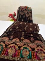 Velvet Printed Winter Shawl 2.5 Yards – Article# 08/Brown - Image 2