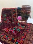 Velvet Printed Winter Shawl 2.5 Yards – Article# 07/Maroon