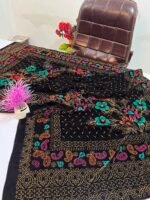 Velvet Printed Winter Shawl 2.5 Yards – Article# 07/Brown - Image 4