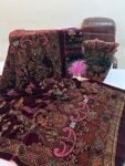 Velvet Printed Winter Shawl 2.5 Yards – Article# 06/Maroon