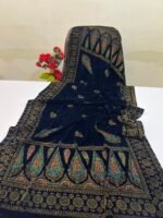 Velvet Printed Winter Shawl 2.5 Yards – Article# 05/Blue - Image 2