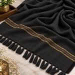 J. Men’s Winter Wool Shawl With Beautiful Kinari Emb – Black